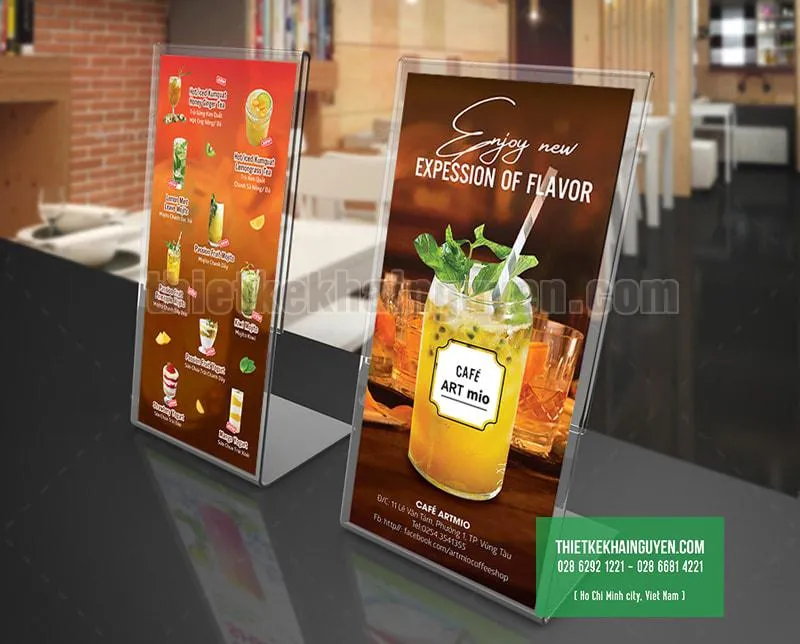 Menu để bàn quán cafe Art Mio Vũng Tàu