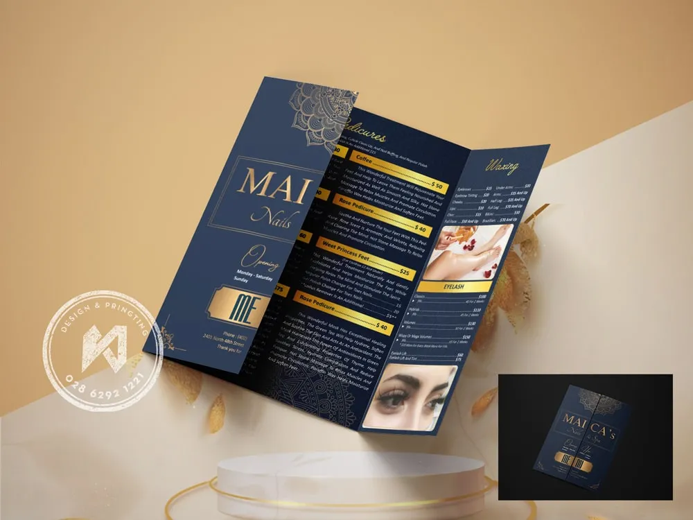 Menu gấp cửa sổ cho spa nails
