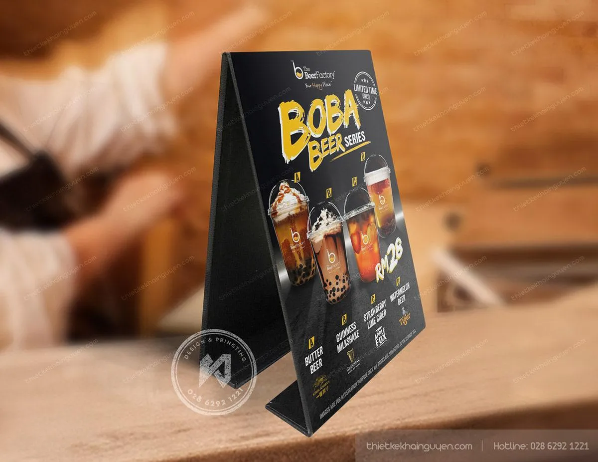 Thiết kế menu để bàn phong cách retro