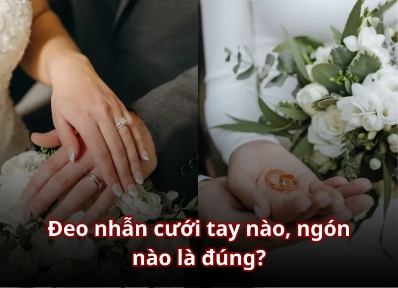 Mô tả bàn tay nam giới đeo nhẫn cưới ở ngón áp út bên trái