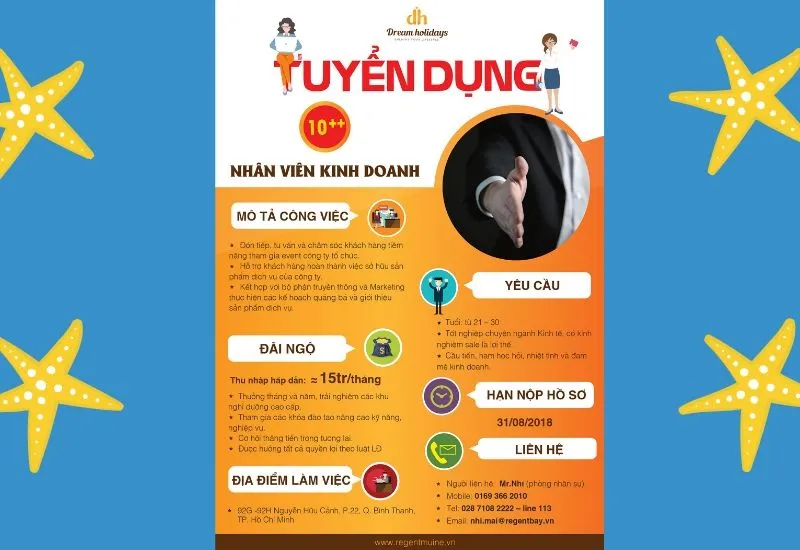 Thiết kế poster tuyển dụng nhân viên kinh doanh hiệu quả cho doanh nghiệp