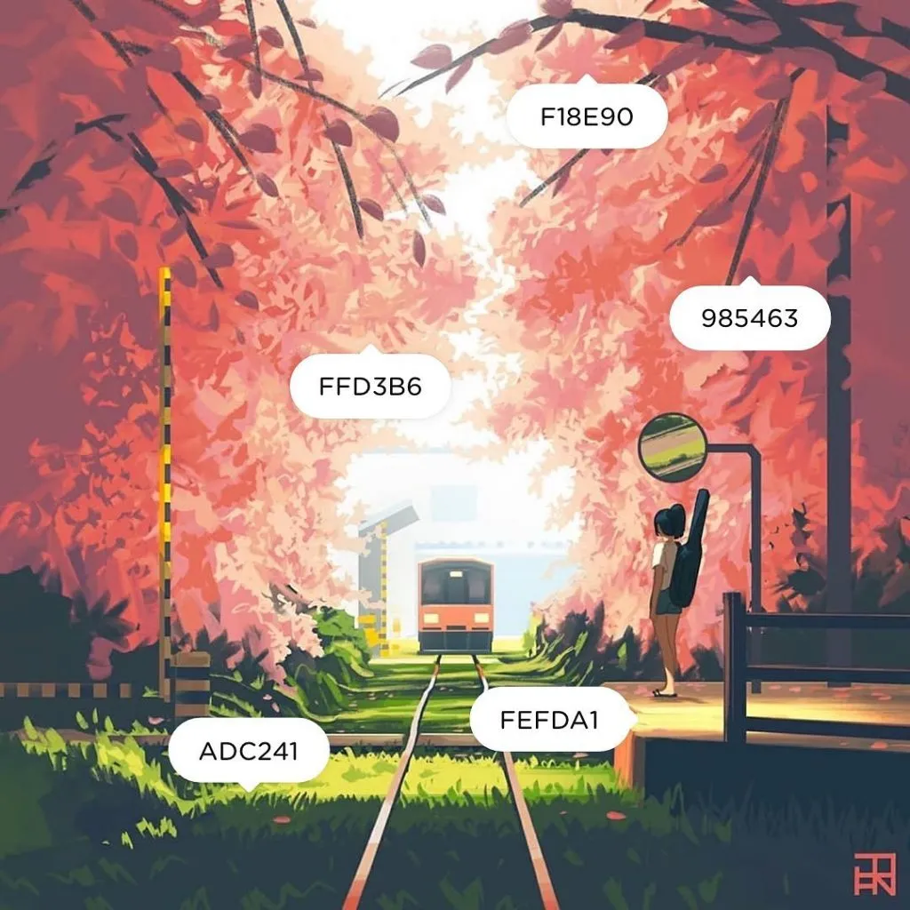 Bảng phối màu xanh dương và cam nổi bật