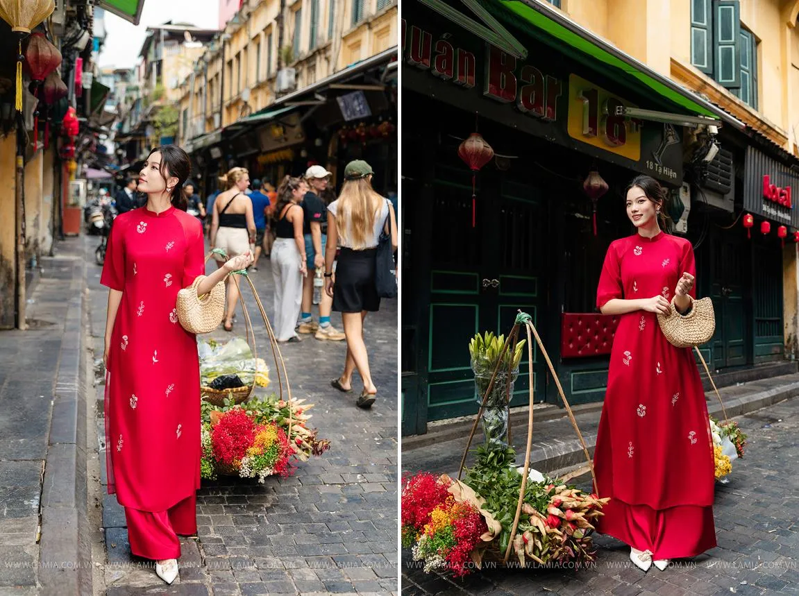 Tạo dáng áo dài truyền thống chỉ cần những nét diễn đơn giản