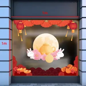 Decal Tết Trung Thu Thỏ Ngọc cùng ánh trăng