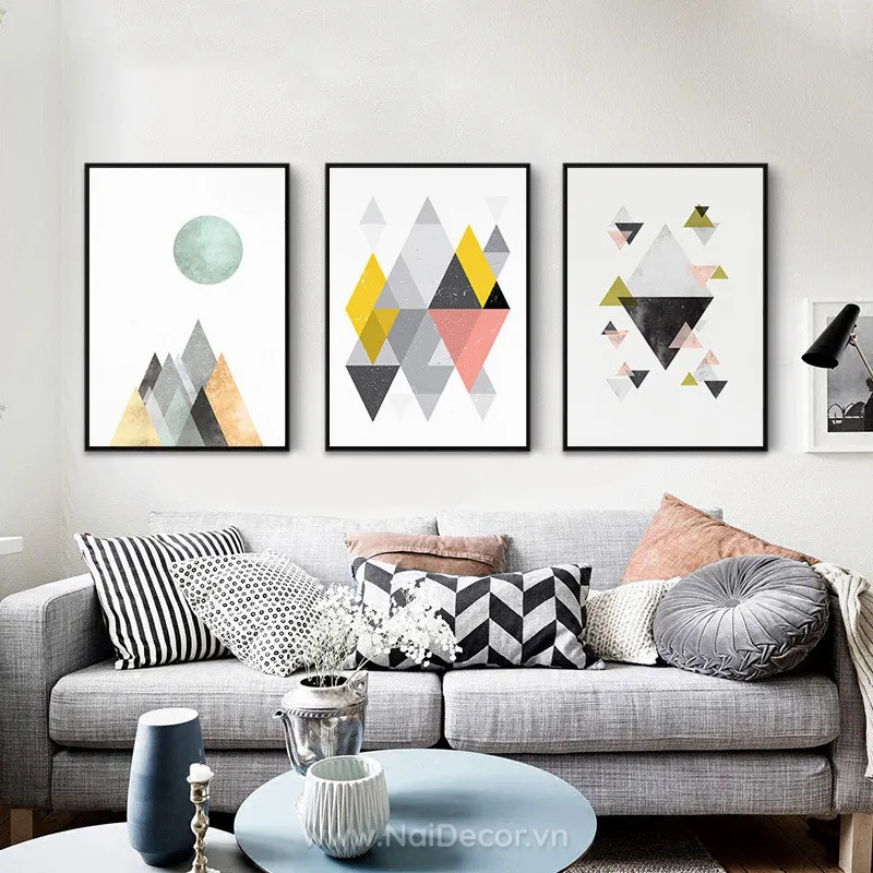Tranh canvas phong cách Bắc Âu treo tường phòng khách