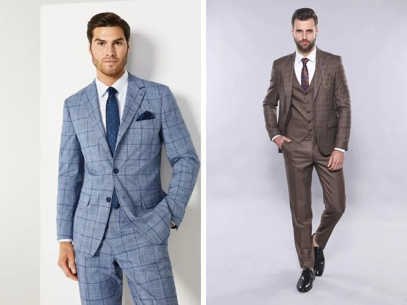Mẫu áo vest chú rể kẻ caro